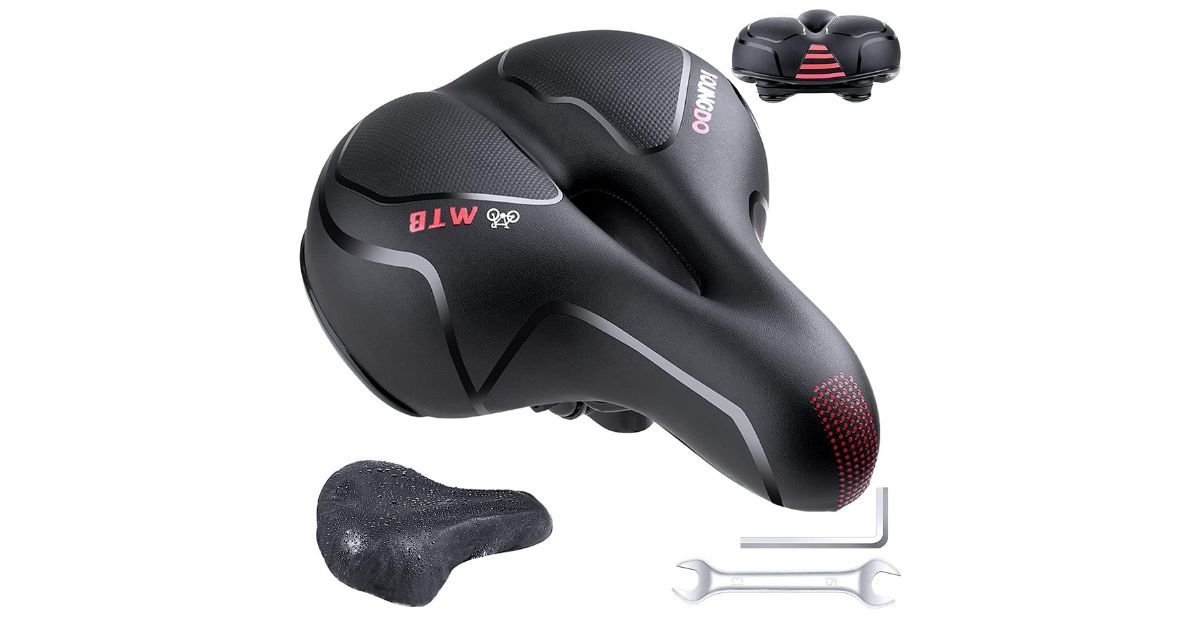 Wide & Comfortable Bike Saddle Ergonomic Soft Cushion for MTB Road